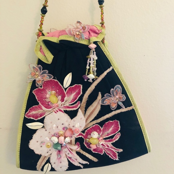 Mary Frances Vintage Black Appliqué Bag - Picture 2 of 3